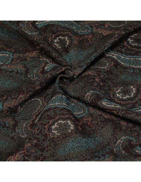 Tissu broché - Cachemire détails rayure brillante