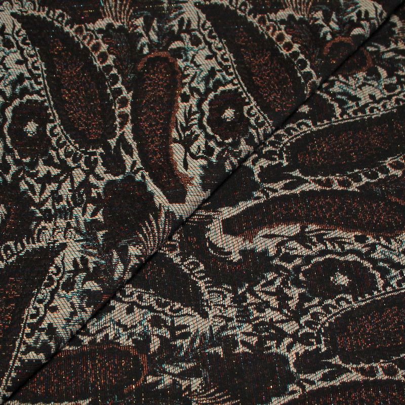 Tissu broché - Cachemire détails rayure brillante