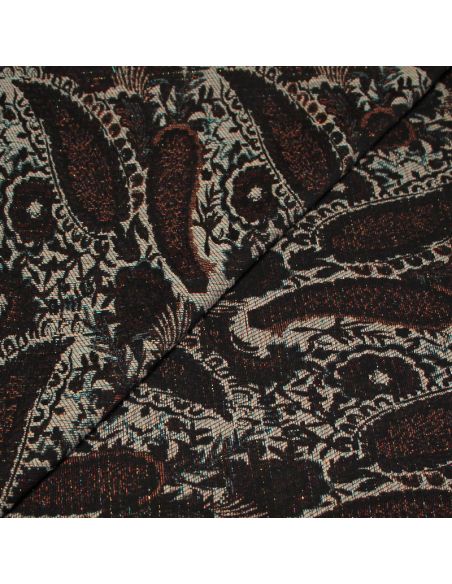 Tissu broché - Cachemire détails rayure brillante