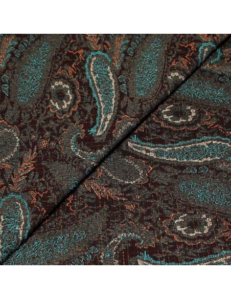 Tissu broché - Cachemire détails rayure brillante