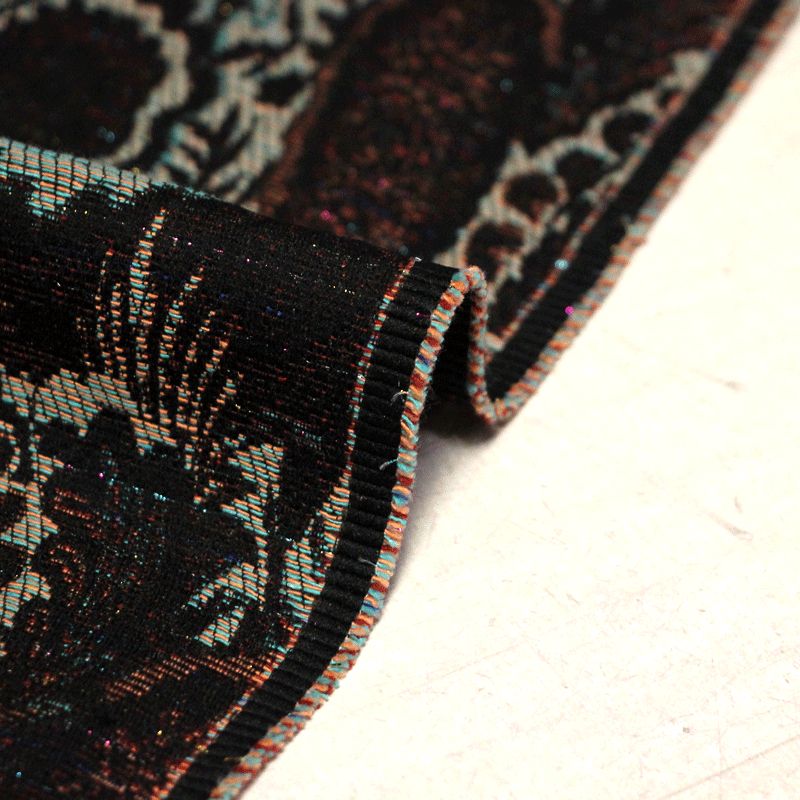 Tissu broché - Cachemire détails rayure brillante