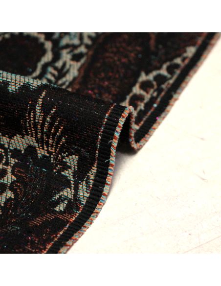 Tissu broché - Cachemire détails rayure brillante