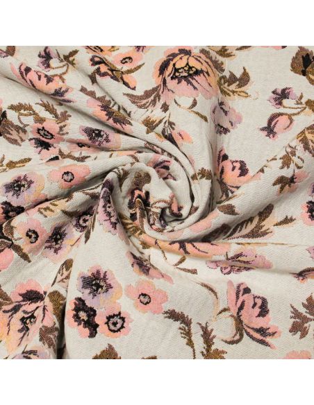 Jacquard - Fleuri dégradé de rose