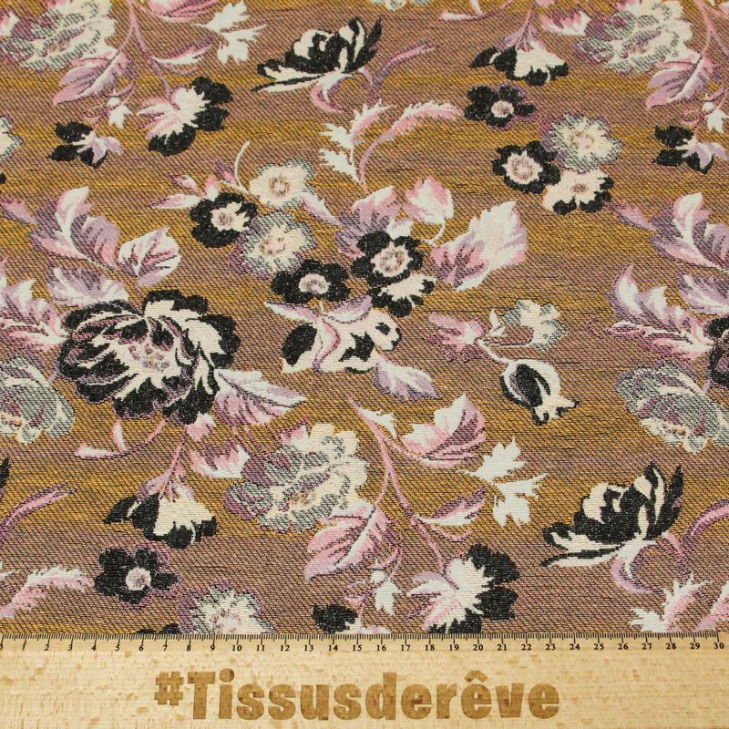 Jacquard - Fleuri dégradé de rose