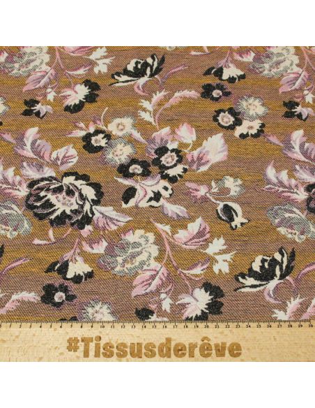 Jacquard - Fleuri dégradé de rose