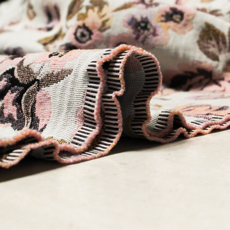 Jacquard - Fleuri dégradé de rose