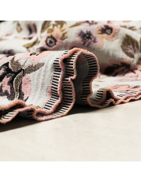 Jacquard - Fleuri dégradé de rose