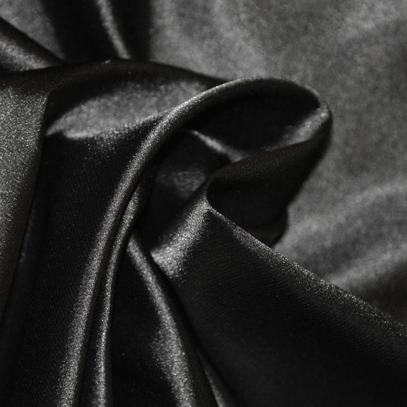 Satin de polyester élasthanne - Noir