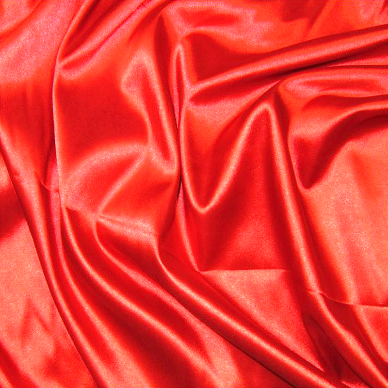 Satin de polyester élasthanne - Rouge vermillon