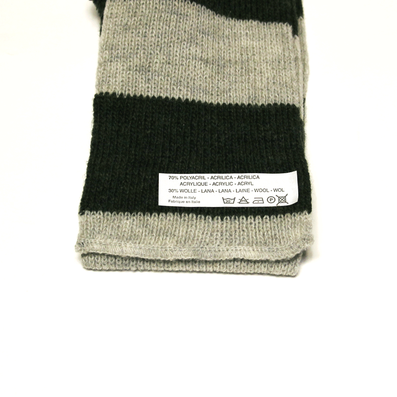 Ensemble gants & tour de cou laine & acrylique - Vert & gris