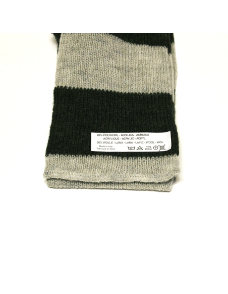 Ensemble gants & tour de cou laine & acrylique - Vert & gris
