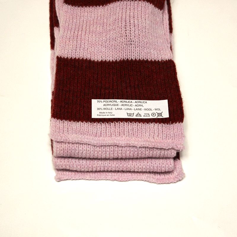 Ensemble gants & tour de cou laine & acrylique - Rose & bordeaux