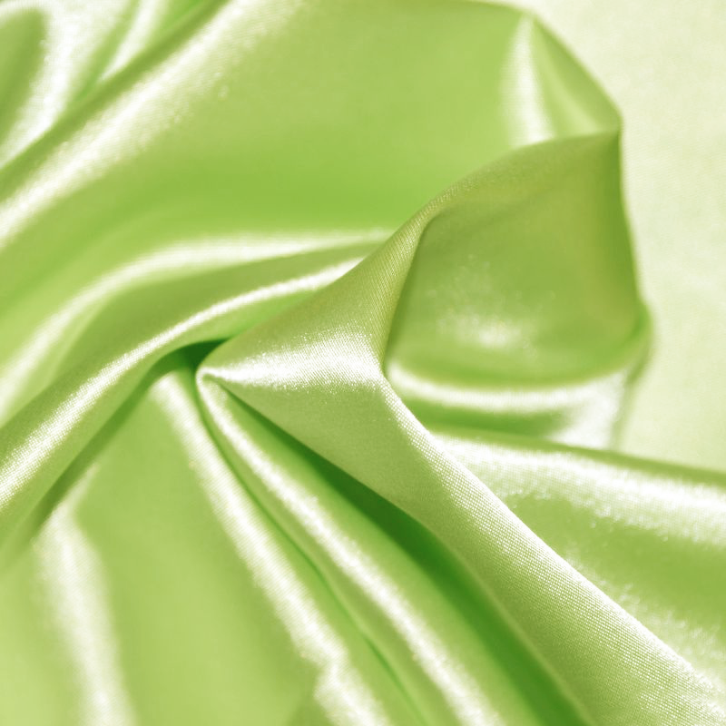 Satin de polyester élasthanne - Vert anis