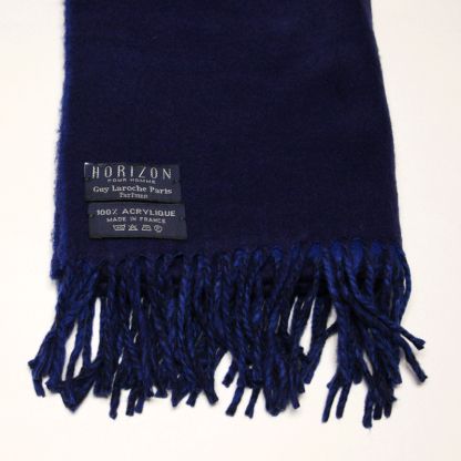 Écharpe bicolore - Bleu à frange