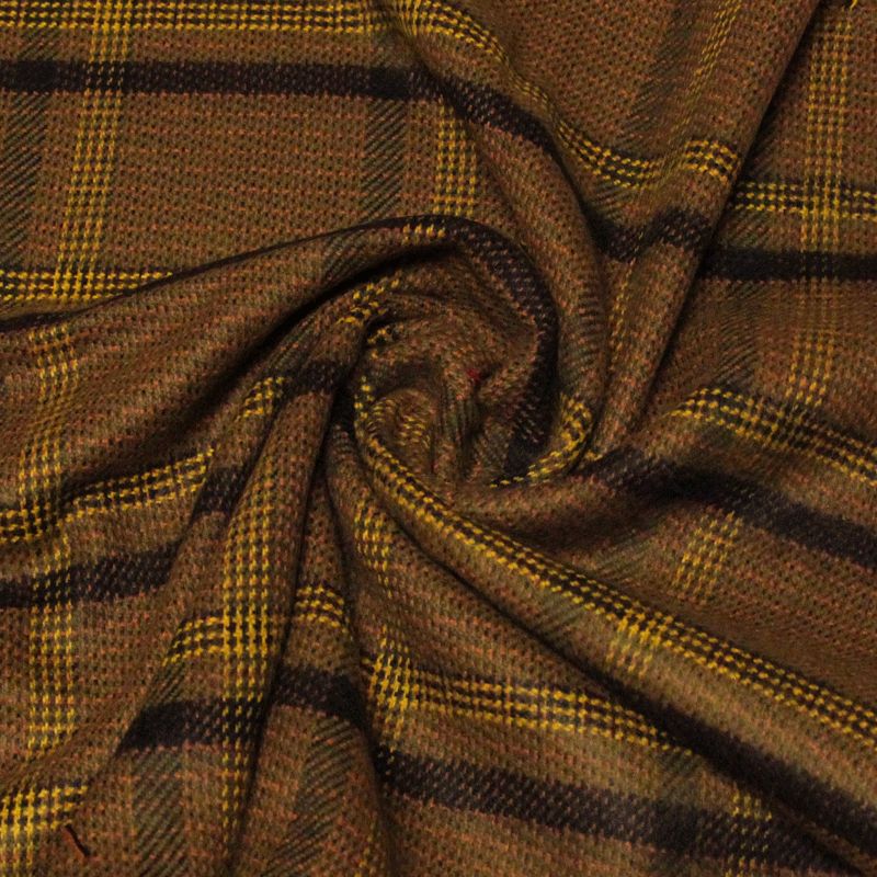 Écharpe - Carreaux marron & jaune