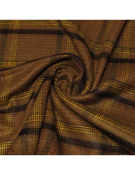 Écharpe - Carreaux marron & jaune