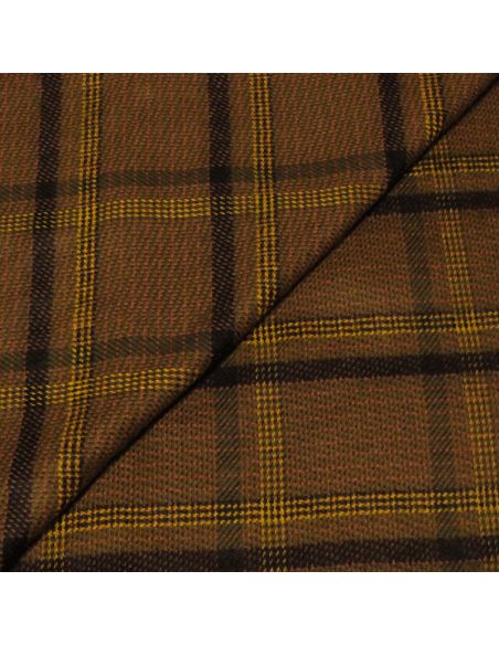 Écharpe - Carreaux marron & jaune