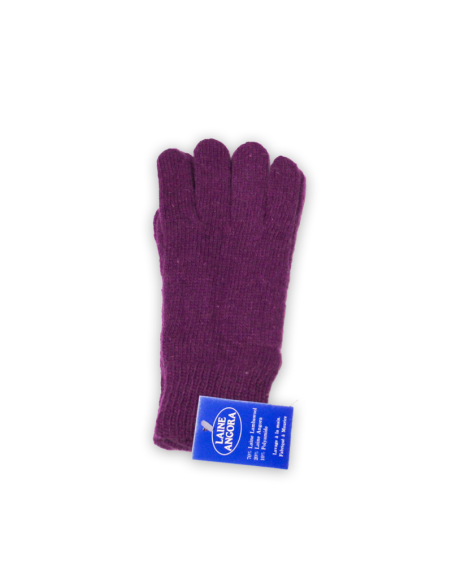 Gants laine & Angora - Mauve (Taille M)