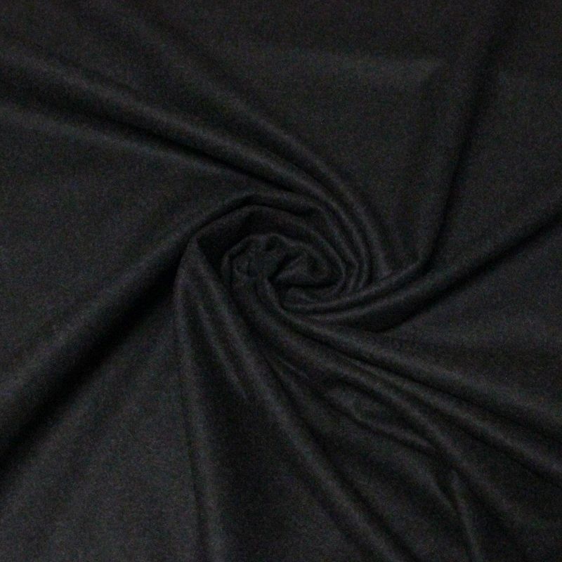 Flanelle 100% laine - Noir (Coupon de 3 mètres)