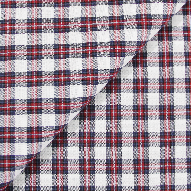 Tissu pour chemise 100% coton à carreaux - Rouge