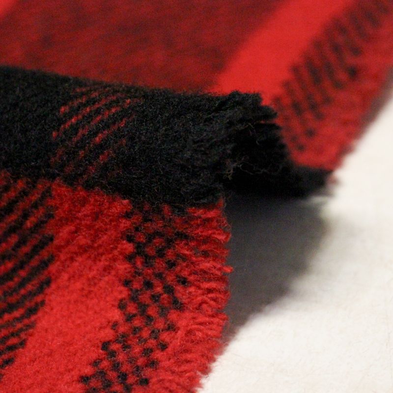 Sergé de laine à carreaux - Rouge & noir