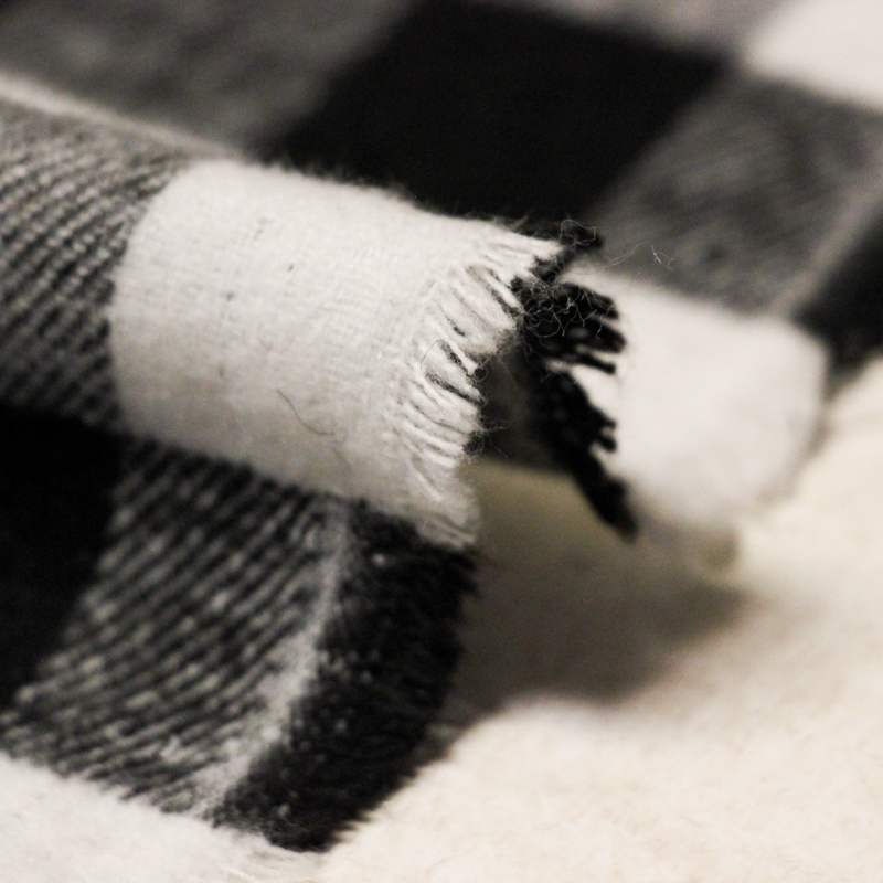 Flanelle de coton - Carreaux noir et blanc