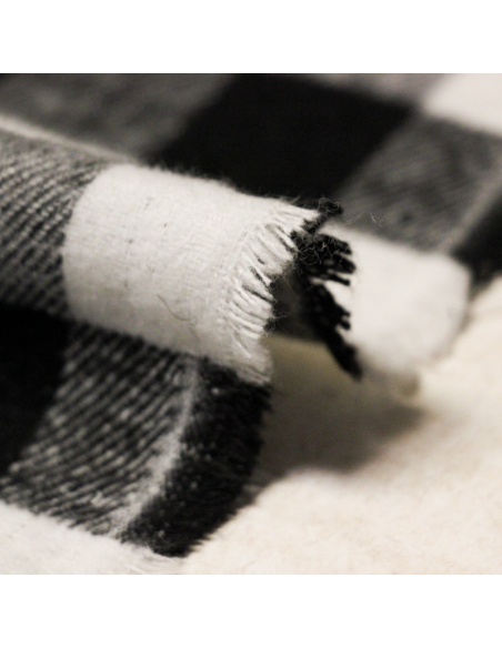 Flanelle de coton - Carreaux noir et blanc