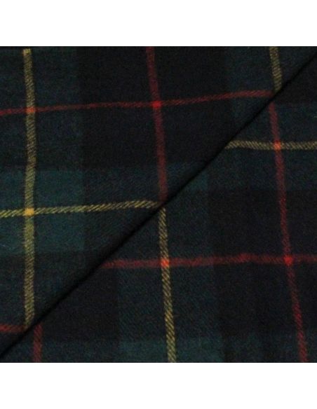 Écharpe à frange de laine - Carreaux vert