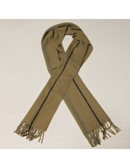 Écharpe à frange - Rayure fond camel