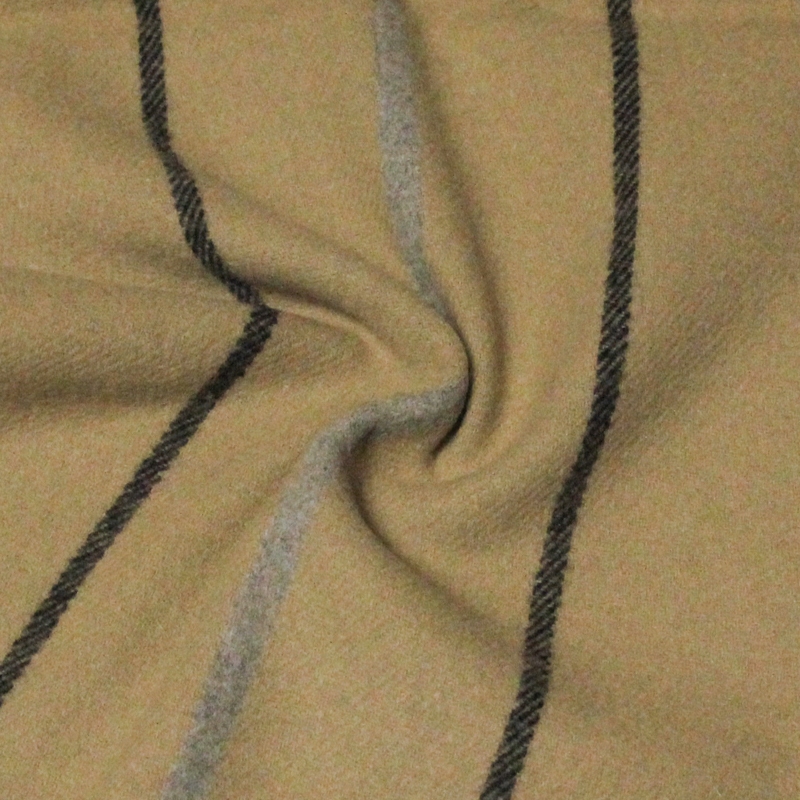 Écharpe à frange - Rayure fond camel