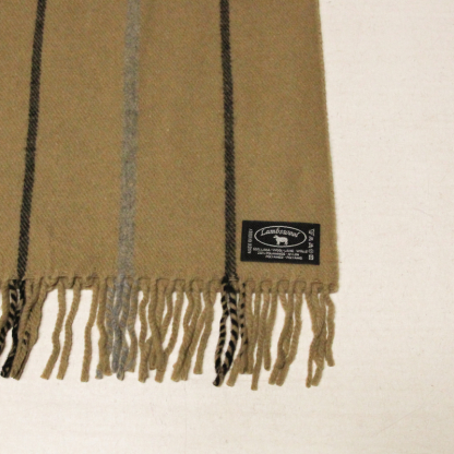 Écharpe à frange - Rayure fond camel 2