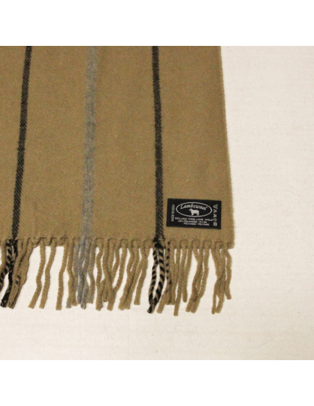 Écharpe à frange - Rayure fond camel
