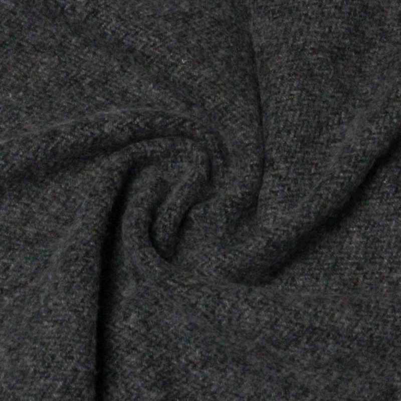 Écharpe à frange 100% laine - Chevron noir & gris