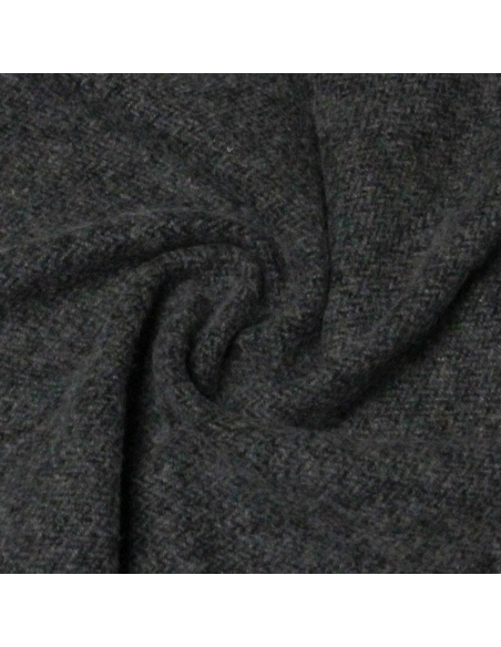 Écharpe à frange 100% laine - Chevron noir & gris