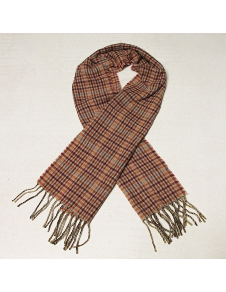 Écharpe à frange de laine - Ton rose