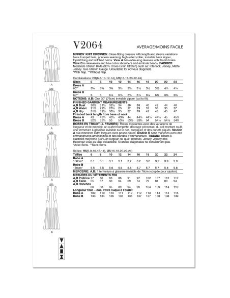 Patron Vogue 2064 H5 (34-42) - Veste Élégante