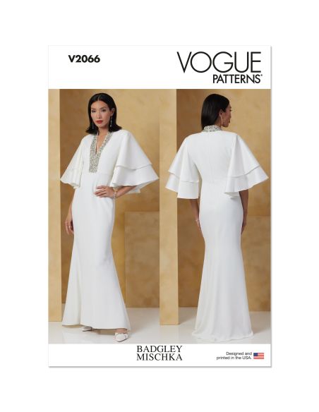 Patron Vogue 2066 H5 (34-42) - Robe sirène avec encolure en V profond