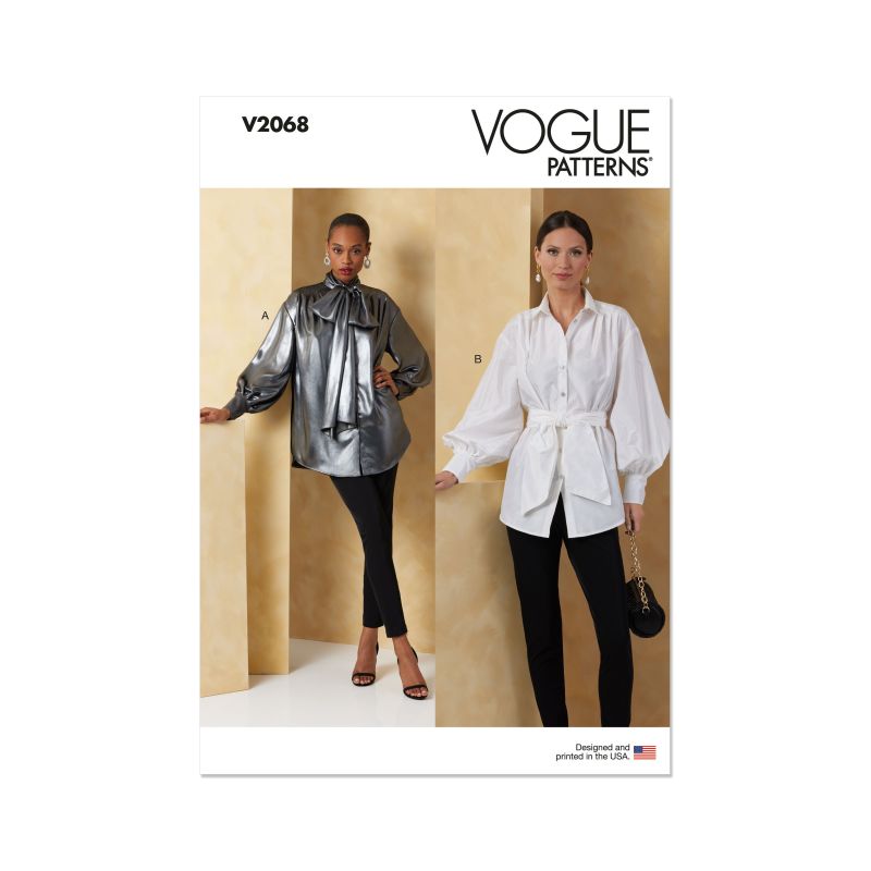 Patron Vogue 2068 B5 (36-44) - Hauts pour femme avec ceinture
