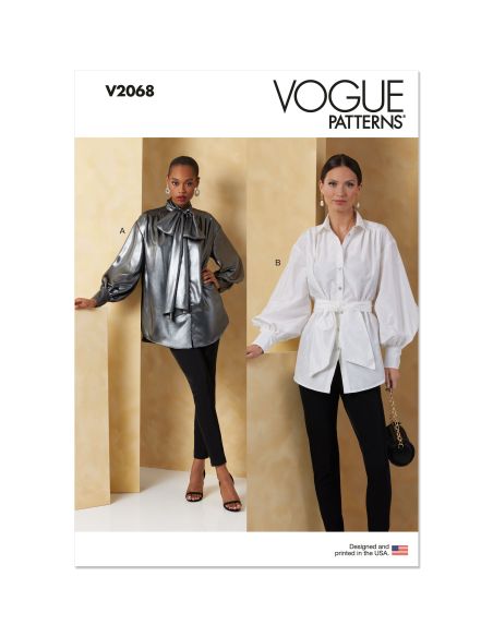 Patron Vogue 2068 B5 (36-44) - Hauts pour femme avec ceinture