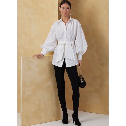 Patron Vogue 2068 B5 (36-44) - Hauts pour femme avec ceinture 2