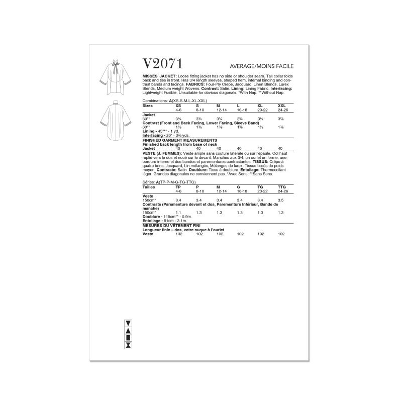 Patron Vogue 2071 - Robe portefeuille pour femme