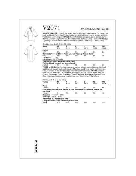 Patron Vogue 2071 - Robe portefeuille pour femme