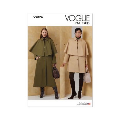Patron Vogue 2074 - Manteau cape pour femme