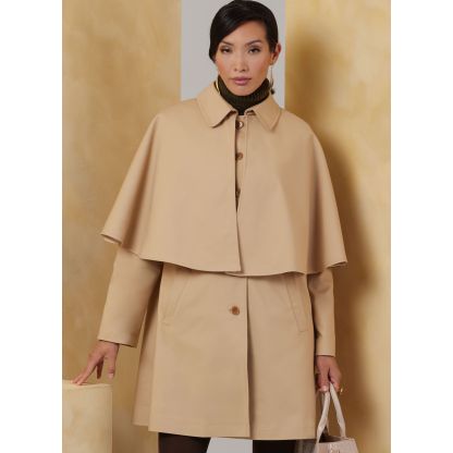 Patron Vogue 2074 - Manteau cape pour femme 2