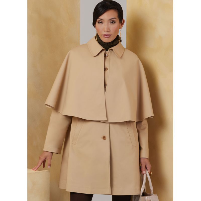 Patron Vogue 2074 - Manteau cape pour femme