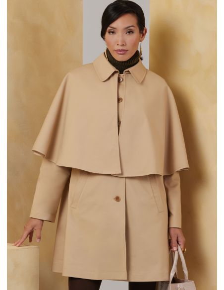 Patron Vogue 2074 - Manteau cape pour femme