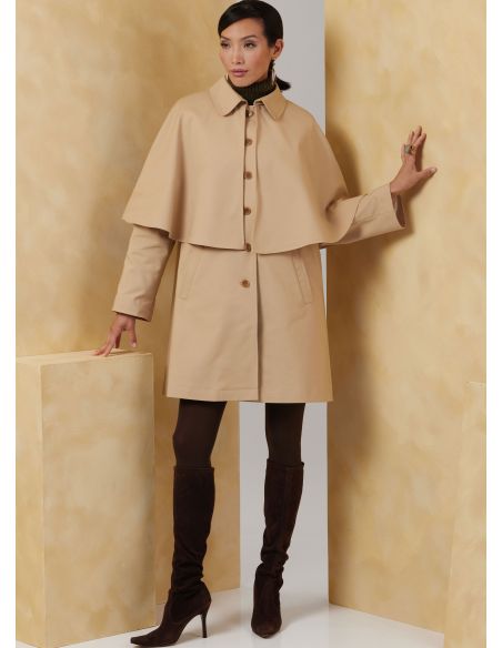 Patron Vogue 2074 - Manteau cape pour femme