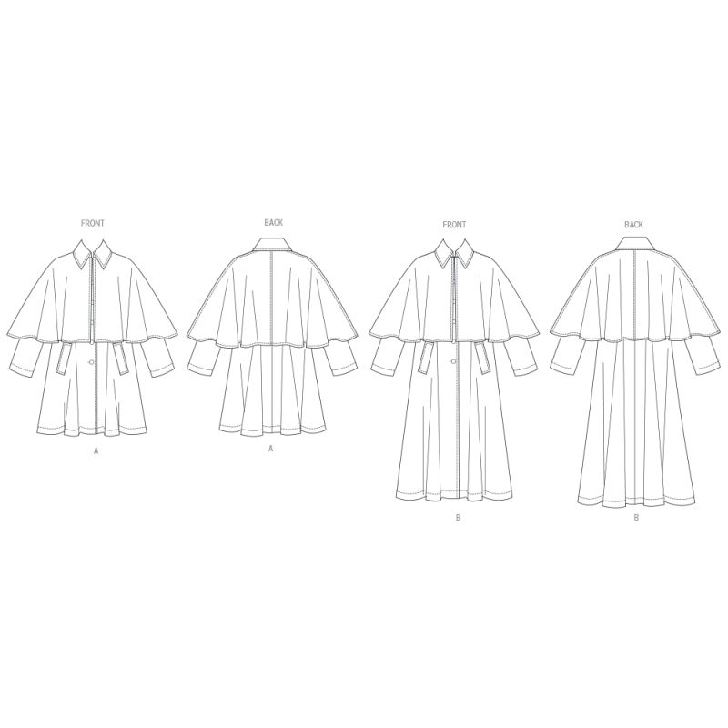 Patron Vogue 2074 - Manteau cape pour femme