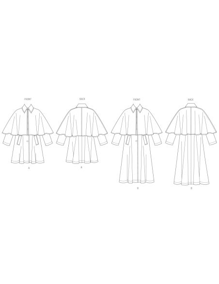 Patron Vogue 2074 - Manteau cape pour femme