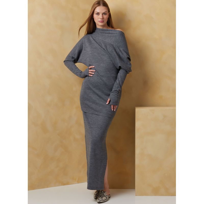 Patron Vogue 2074 B5 (36-44) - Robe et haut en maille pour femme